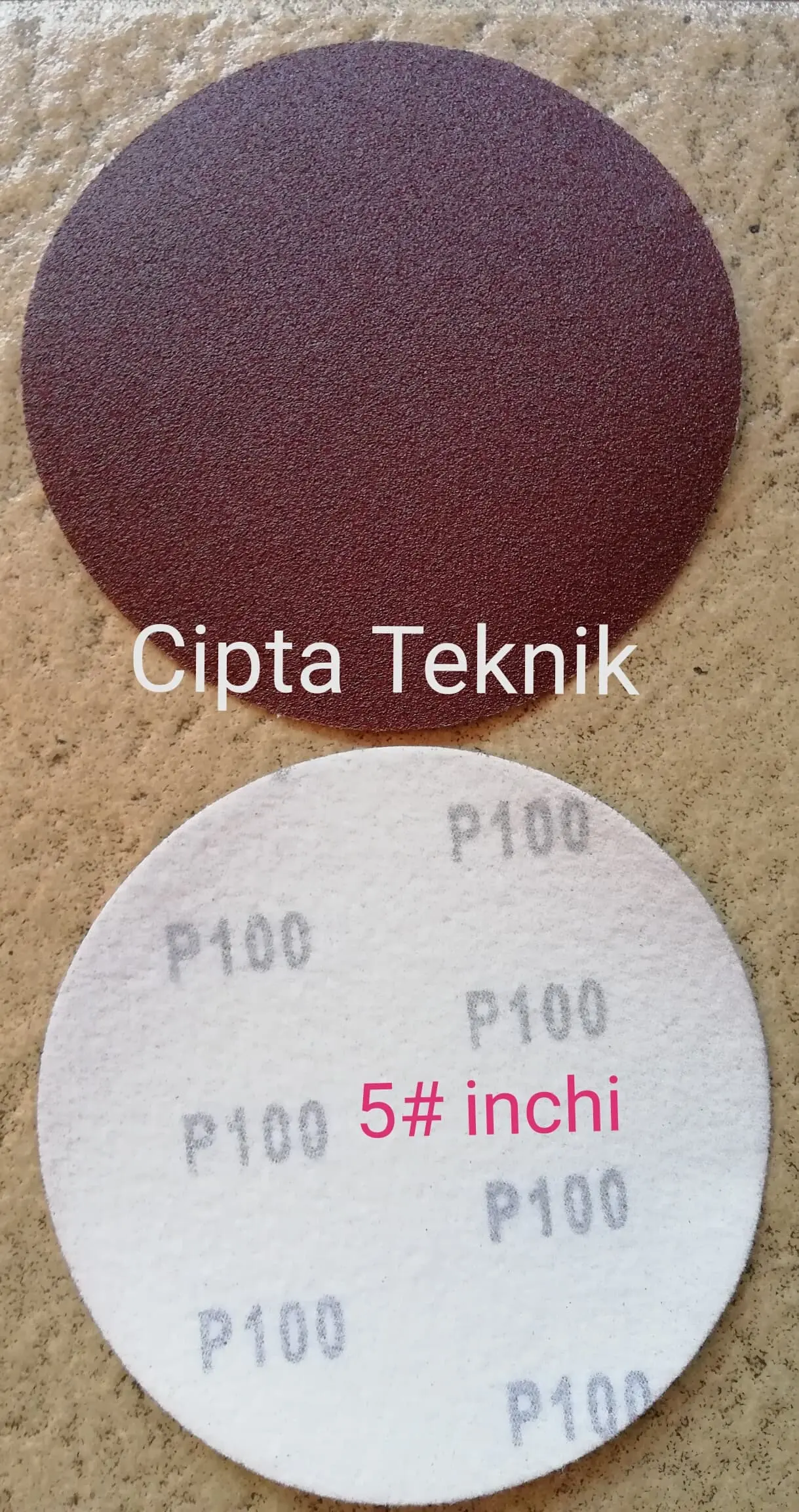 Amplas Bulat Velcro 5 inchi Grit 100