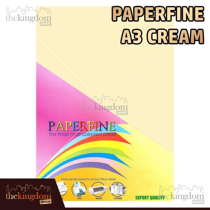 Gambar Paperfine Kertas HVS Warna A3 Cream Krem Isi 100 Lembar Kode Warna 110 dari The Kingdom Shop Kota Administrasi Jakarta Utara Tokopedia