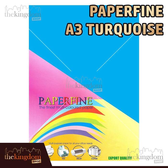 Gambar Paperfine Kertas HVS Warna A3 Turquoise Biru Tua Isi 100 Lembar Kode Warna 220 dari The Kingdom Shop Kota Administrasi Jakarta Utara Tokopedia