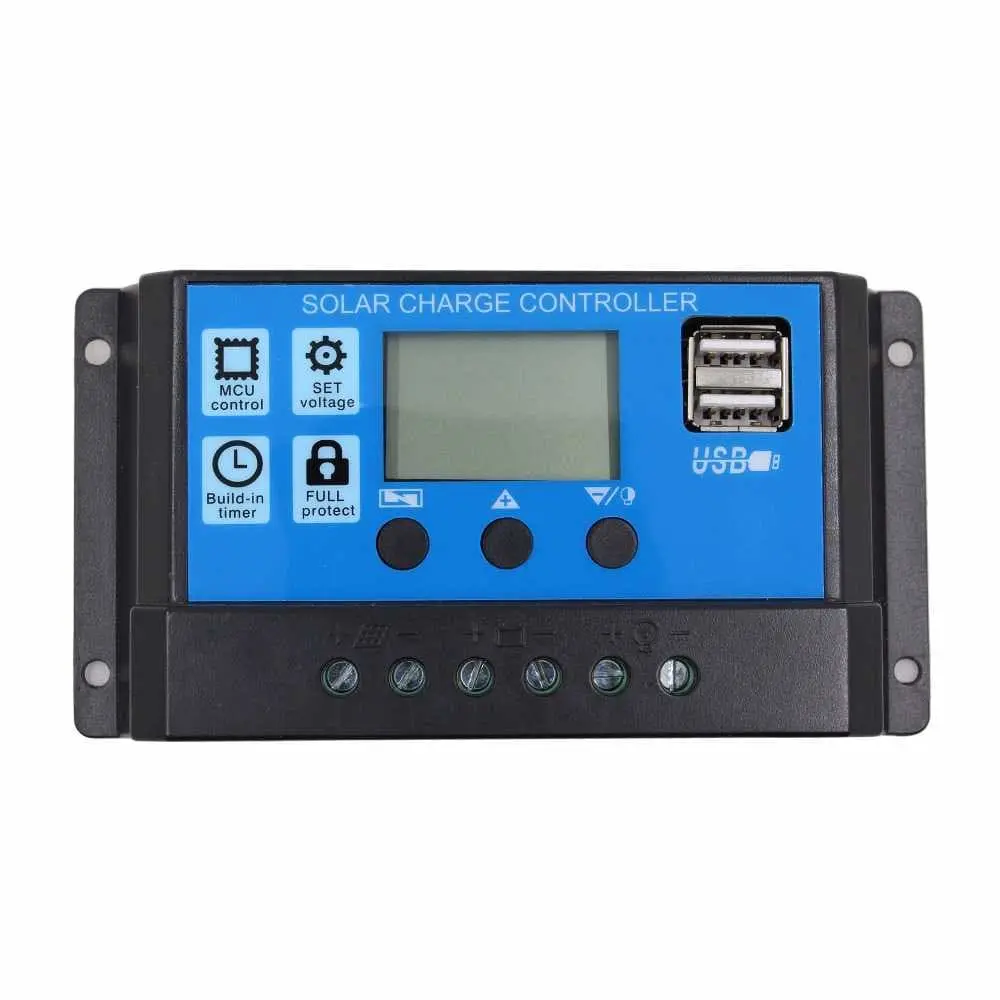 SOLAR REGULATOR - PWM Solar Charger Controller Dual USB 10A 12V 24V