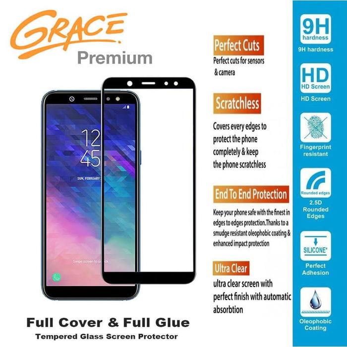 Gambar Grace Premium Samsung A6 Plus 2018 - 6.0 inch Temp Glass Full & Glue dari Mentari Grasindo Teknik Kota Administrasi Jakarta Barat Tokopedia