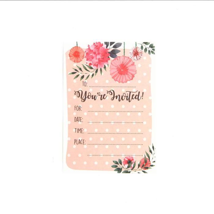 Gambar Kartu udangan / Birthday Party Invitation Card - Carnation Party dari Harvest goods Kota Administrasi Jakarta Pusat Tokopedia