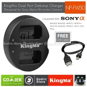 Kingma Charger NP-FW50 for Sony Alpha A7R A5000 A5100 A6000 A6300 NEX