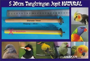 S 20cm diameter 15 mm Tangkringan Jepit Natural Polos