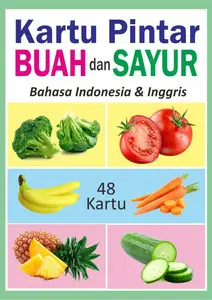 Kartu flash card buah dan sayur