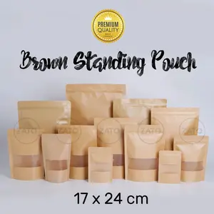 Kraft Paper Bag 17x24 FLAT | plastik ziplock | standing pouch