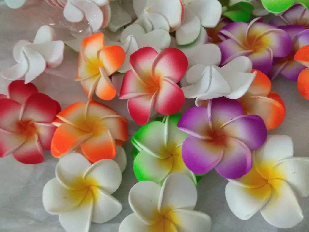bunga jepun foam 5 cm warna warni hiasan oleh oleh bali