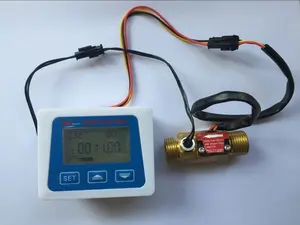 Brass flow sensor temperature measuring YF-B7 meter switch+LCD display