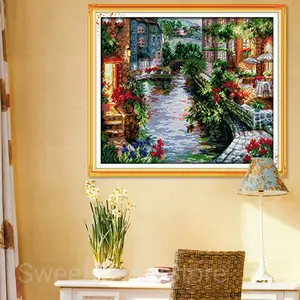 KRISTIK CROSSTITCH THE RIVERSIDE HOUSE TEPI SUNGAIDMC CROSSSTITCH