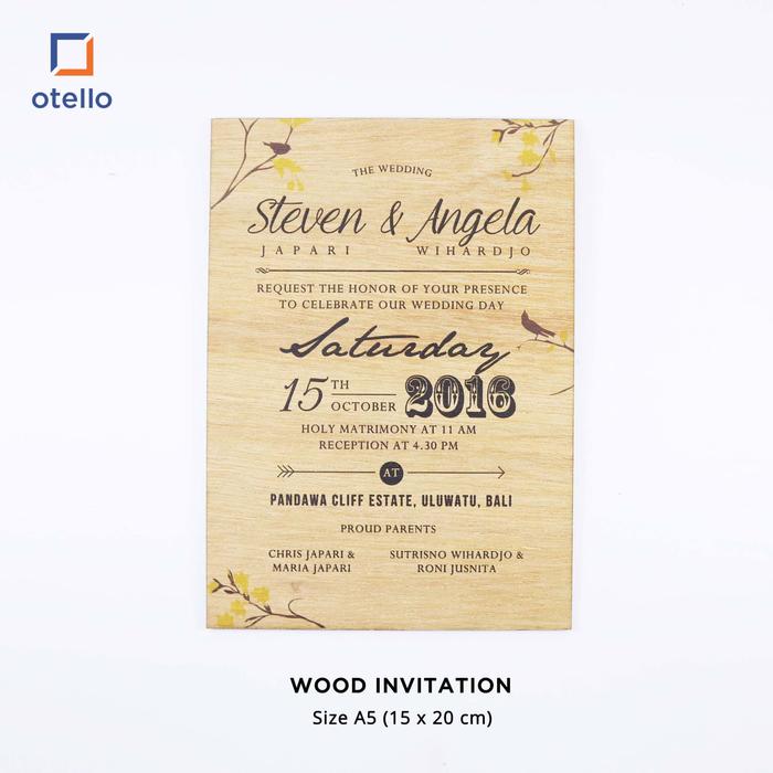 Gambar Undangan Kayu Printed dari Otello Studio Kota Administrasi Jakarta Pusat Tokopedia