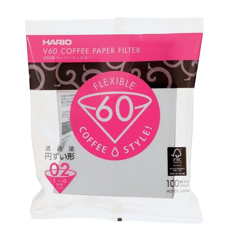 HARIO Paper Filter 02 isi 100 White VCF-02-100W - kertas saring 1