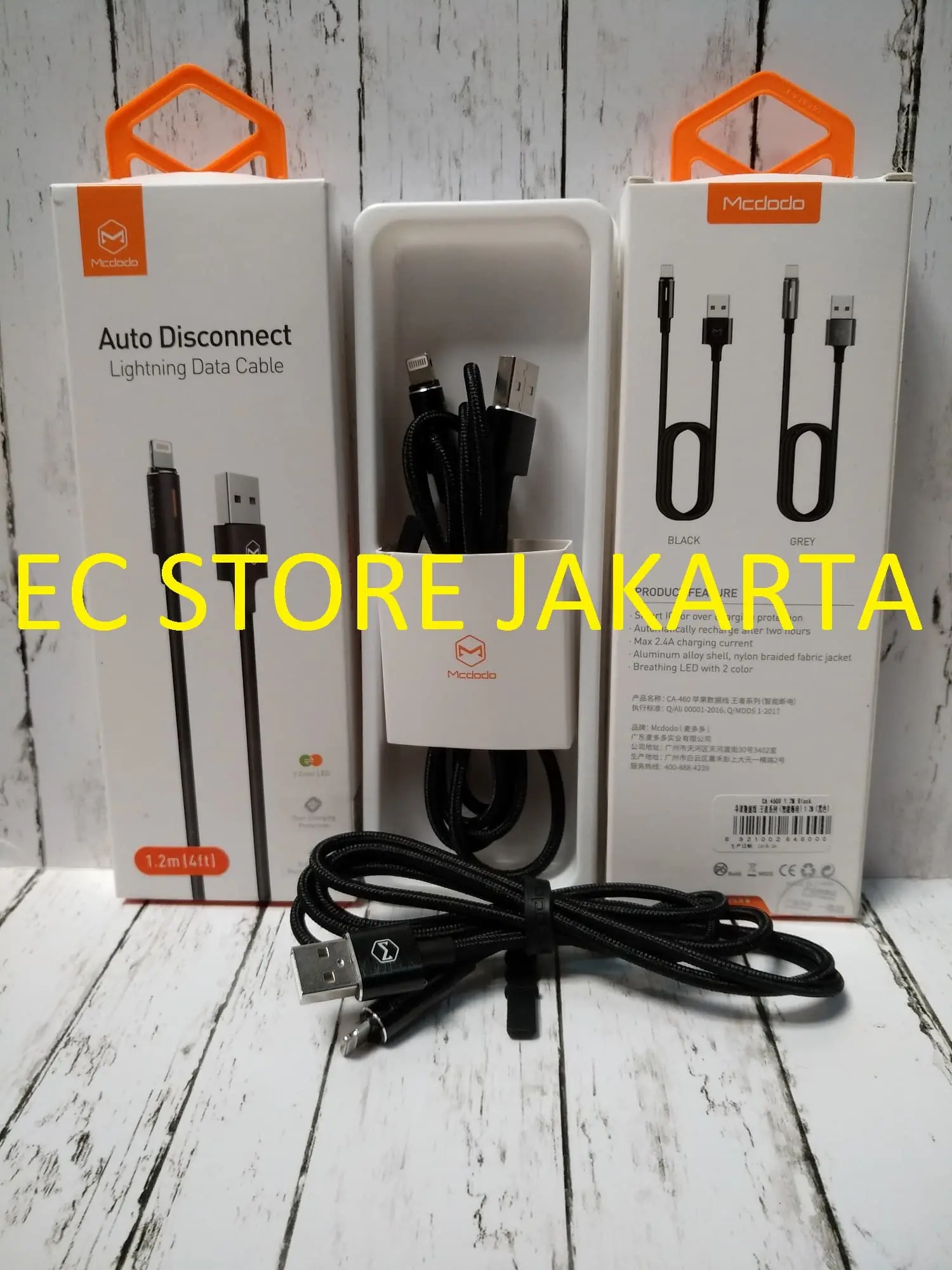 Kabel Lightning McDodo Auto Disconnect Gen 2 Fast Charging 1.2 M Black