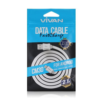 Gambar Vivan CM30 Micro USB Data Cable 30cm Fast Charge 2.1A White dari Eben Haezer Net Kota Administrasi Jakarta Barat 1 Tokopedia