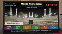 Gambar Jadwal sholat masjid menggunakan TV LED dari Jasma Digital Kab. Sleman 2 Tokopedia