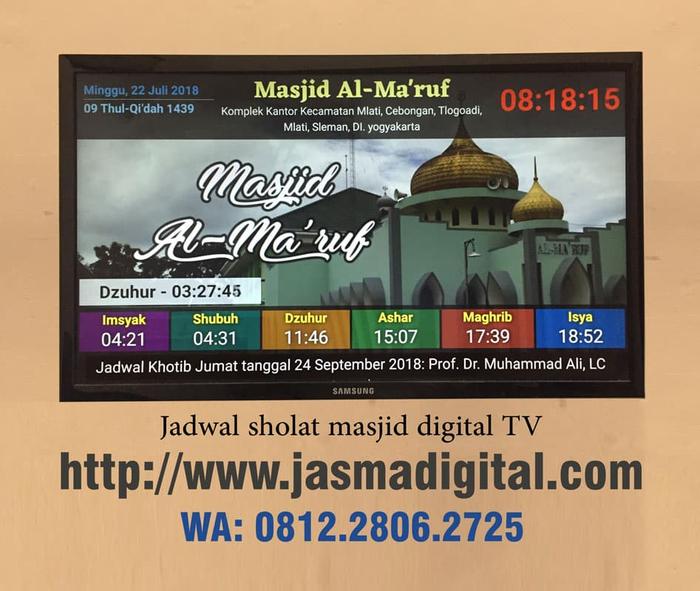 Gambar Jadwal sholat masjid menggunakan TV LED dari Jasma Digital Kab. Sleman Tokopedia