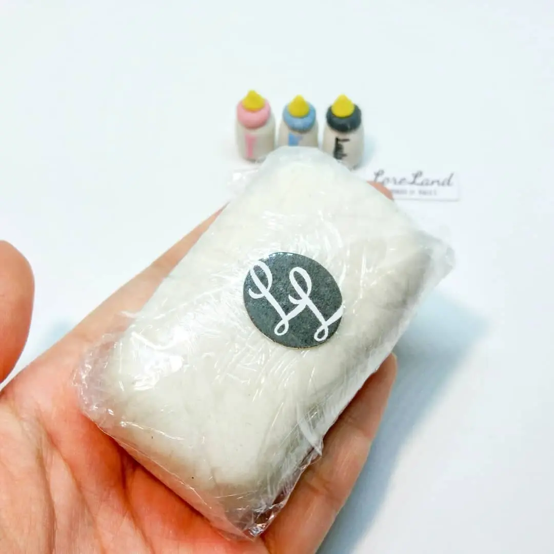 LoreLand Clay - Bahan Adonan Clay - Air Dry Resin Clay 50gr White