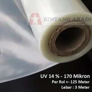Plastik Ultra Violet UV Lebar 3 Mtr Per Roll Hidroponik Green House