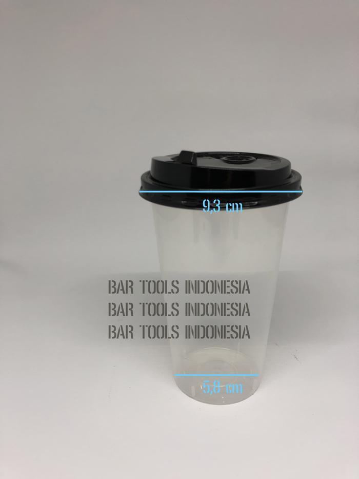 Gambar cup minuman ekslusif takeaway plastik dengan tutup flip hitam volume dari BAR TOOLS INDONESIA Kota Malang Tokopedia