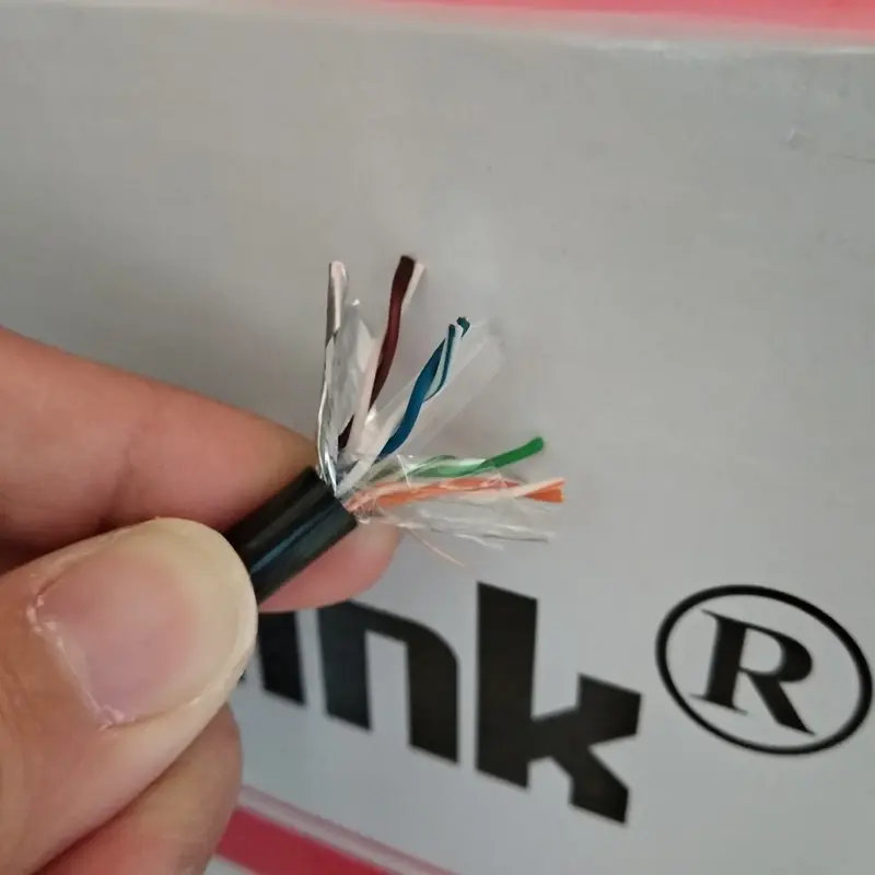VascoLink Kabel LAN FTP Outdoor CAT6 Hitam Aluminium Foil & Ground 4 Pairs RJ45 Cat6 Vascolink Harga Per Meter 1