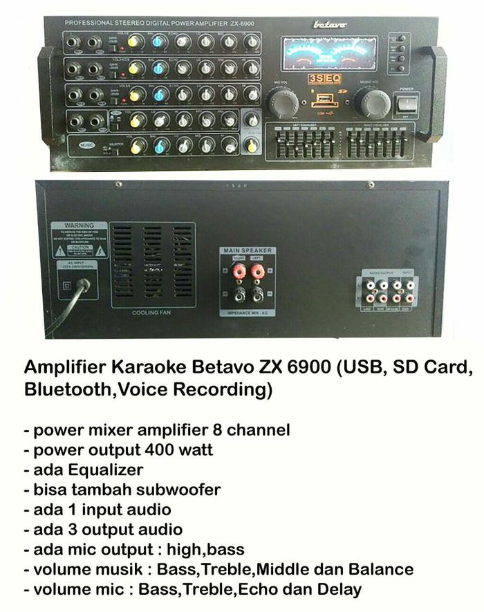 ベース Jual Power Mixer Ampli Amplifier Bluetooth Karaoke Betavo ZX 6900