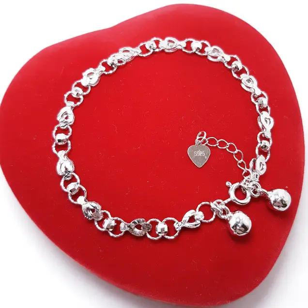 PERHIASAN GELANG TANGAN SILVER 925 LAPIS EMAS PUTIH / GT32