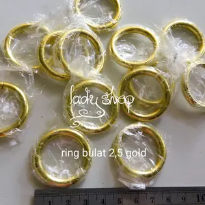 AKSESORIS TAS RING BULAT 2,5 CM BAHAN TEBAL WARNA GOLD HARGA 1 PCS