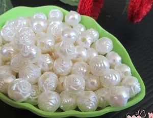 Mutiara Ringan motif Rose 8 mm Putih Mutiara (MTN-021) FTN Kerajinan T