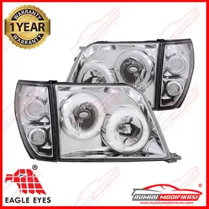 HEAD LAMP - TOYOTA PRADO FJ90 1997-2002 - ANGELEYES - CHROME - CORNER