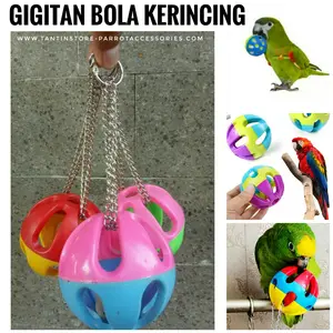 Mainan Parrot Sunconure Afgrey Macaw Bola Kerincing