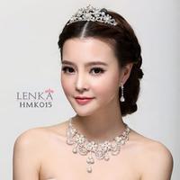 Gambar Aksesoris Mutiara Wedding l Paket Crown Kalung Anting Lenka - HMK015 dari Lenka Wedding Shop Kota Surabaya 1 Tokopedia