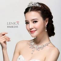 Gambar Aksesoris Mutiara Wedding l Paket Crown Kalung Anting Lenka - HMK015 dari Lenka Wedding Shop Kota Surabaya 3 Tokopedia