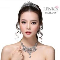 Gambar Aksesoris Crystal Wedding l Paket Crown Kalung Anting Lenka - HMK014 dari Lenka Wedding Shop Kota Surabaya 2 Tokopedia