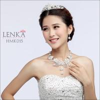 Gambar Aksesoris Mutiara Wedding l Paket Crown Kalung Anting Lenka - HMK015 dari Lenka Wedding Shop Kota Surabaya 4 Tokopedia