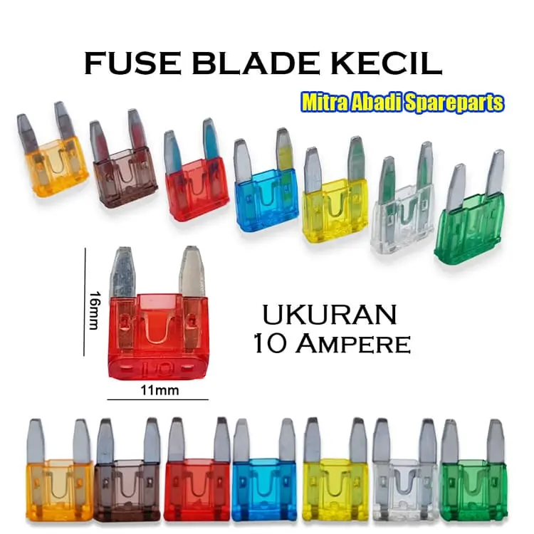 Fuse Blade Kecil/Sekring Tancap Mobil ATC Mini 10A/10 Ampere 11mm