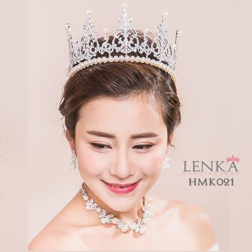 Gambar Aksesoris Royal Wedding Modern Paket Crown Kalung Anting Lenka- HMK021 dari Lenka Wedding Shop Kota Surabaya Tokopedia