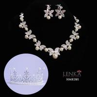 Gambar Aksesoris Royal Wedding Modern Paket Crown Kalung Anting Lenka- HMK021 dari Lenka Wedding Shop Kota Surabaya 3 Tokopedia