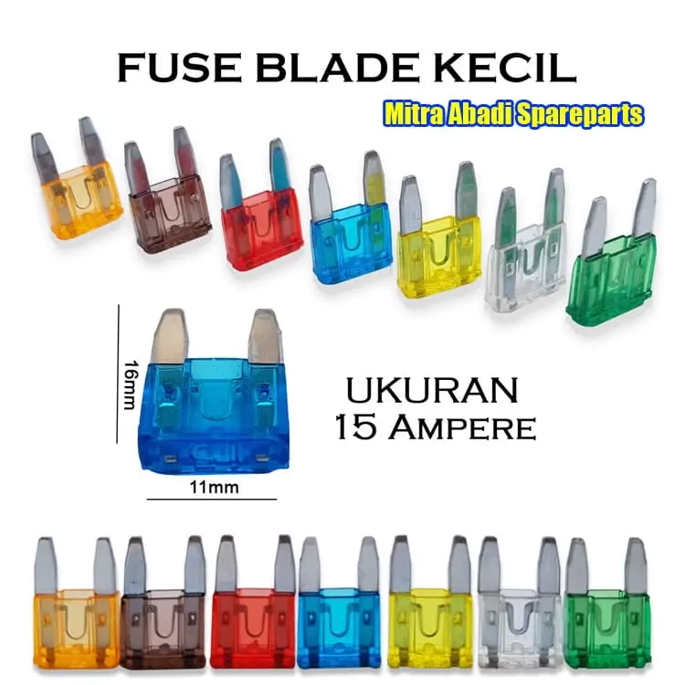 Fuse Blade Kecil/Sekring Tancap Mobil ATC Mini 15A/15 Ampere 11mm