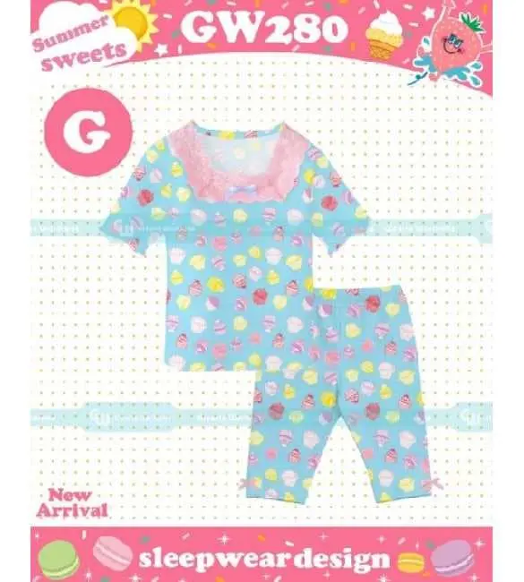 Piyama Anak Perempuan GW 280 G Lace Cupcakes Blue (Med Size) Original