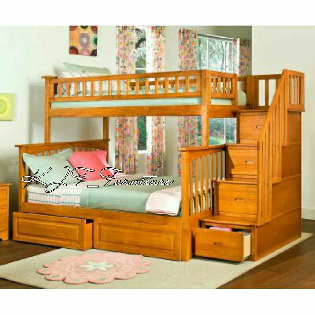Tempat tidur tingkat anak tingkat jati dipan anak minimalis