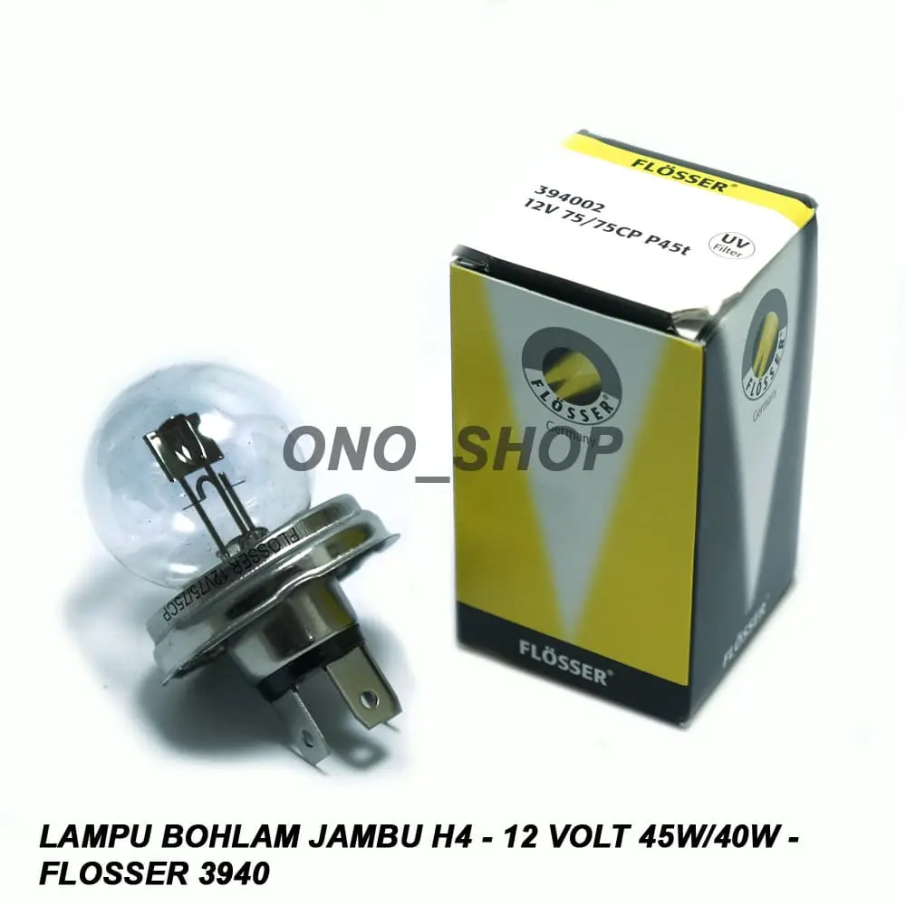 Lampu Bohlam Jambu H4 - 12 Volt 45W/40W - Flosser 3940