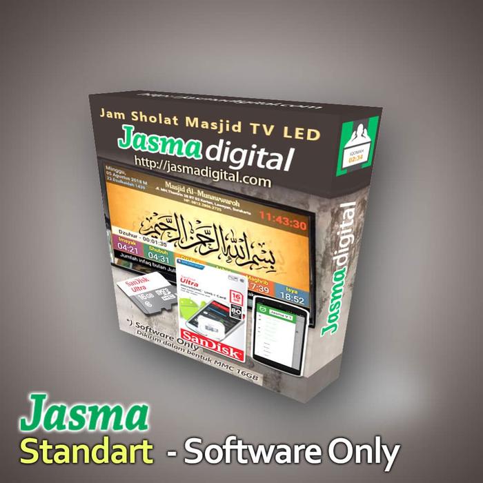 Gambar Software jam sholat masjid digital menggunakan TV LED Versi Standart dari Jasma Digital Kab. Sleman Tokopedia
