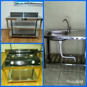 Kitchen Set Stainless (Meja Kerja ; meja Kompor ; 1 Piring plus kran)