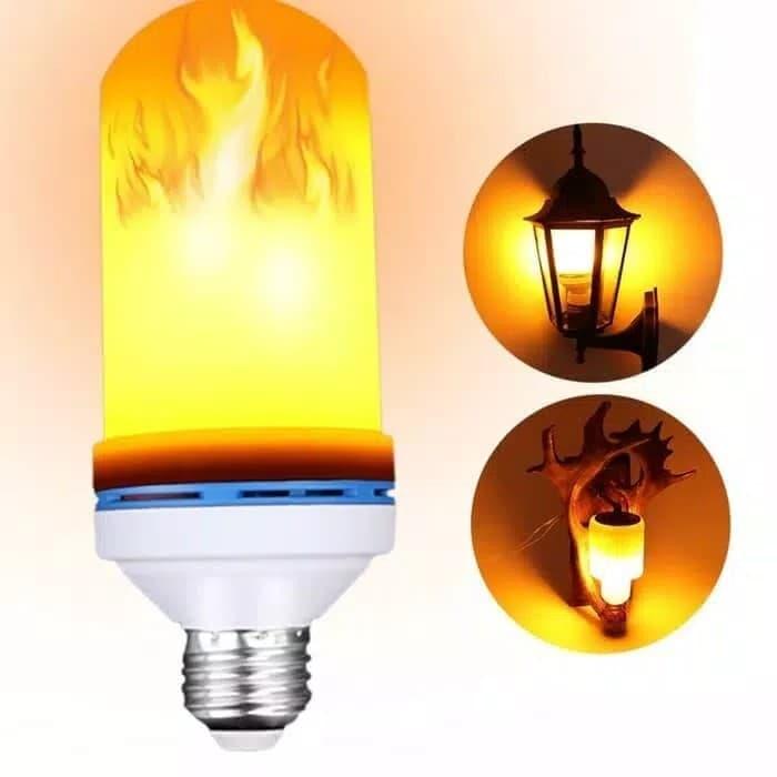 Jual Lampu Api LED / Obor LED E27 - 9watt Flame Effect 3in1 - Tabung ...