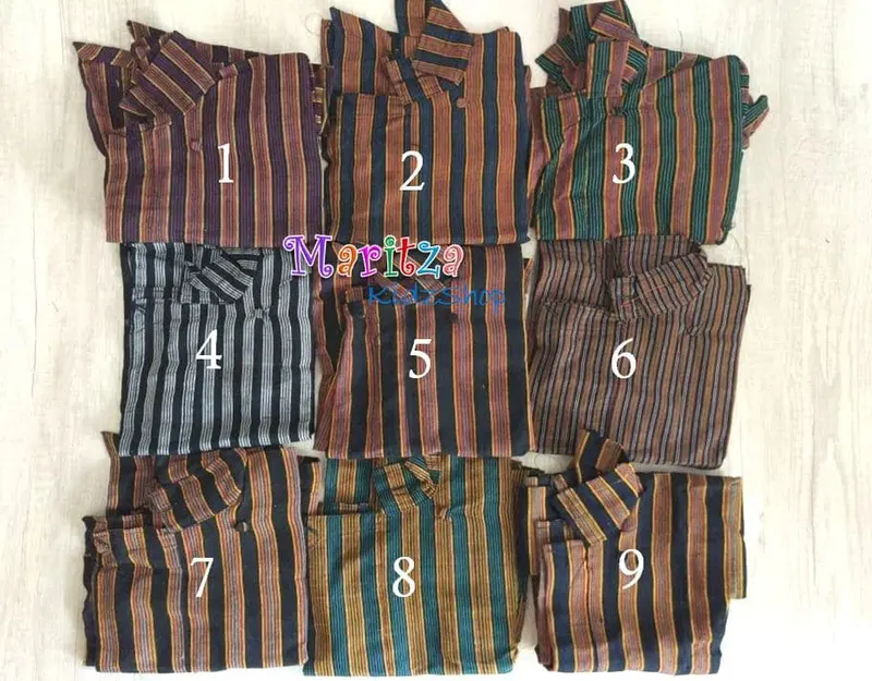 Baju Kostum Adat Jawa Surjan Lurik SET Blangkon Kain Bawahan Anak 2