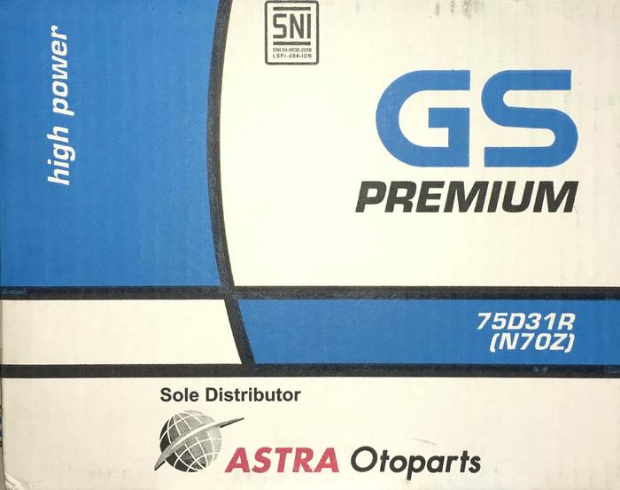 Gambar Aki Mobil GS astra 75D31R 12V 75Ah N70Z PREMIUM KHUSUS GOJEK 09525 dari Jasutra Motor Kab. Bekasi Tokopedia