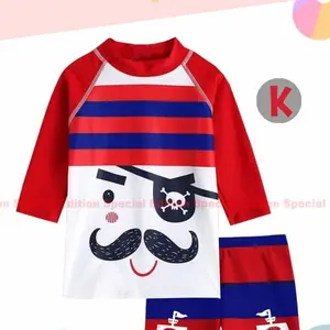 Stelan Baju Renang / Swimsuit Bayi Laki laki Kumis Merah Putih