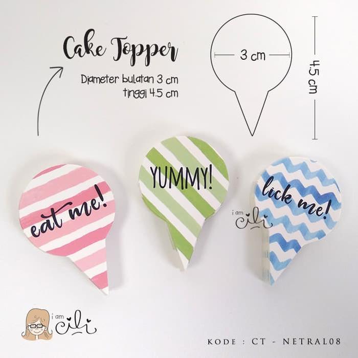Gambar (TOPER netral08) cake topper penghias cupcake lucu dan unik colorfull dari i am CiLi Kota Tangerang Tokopedia