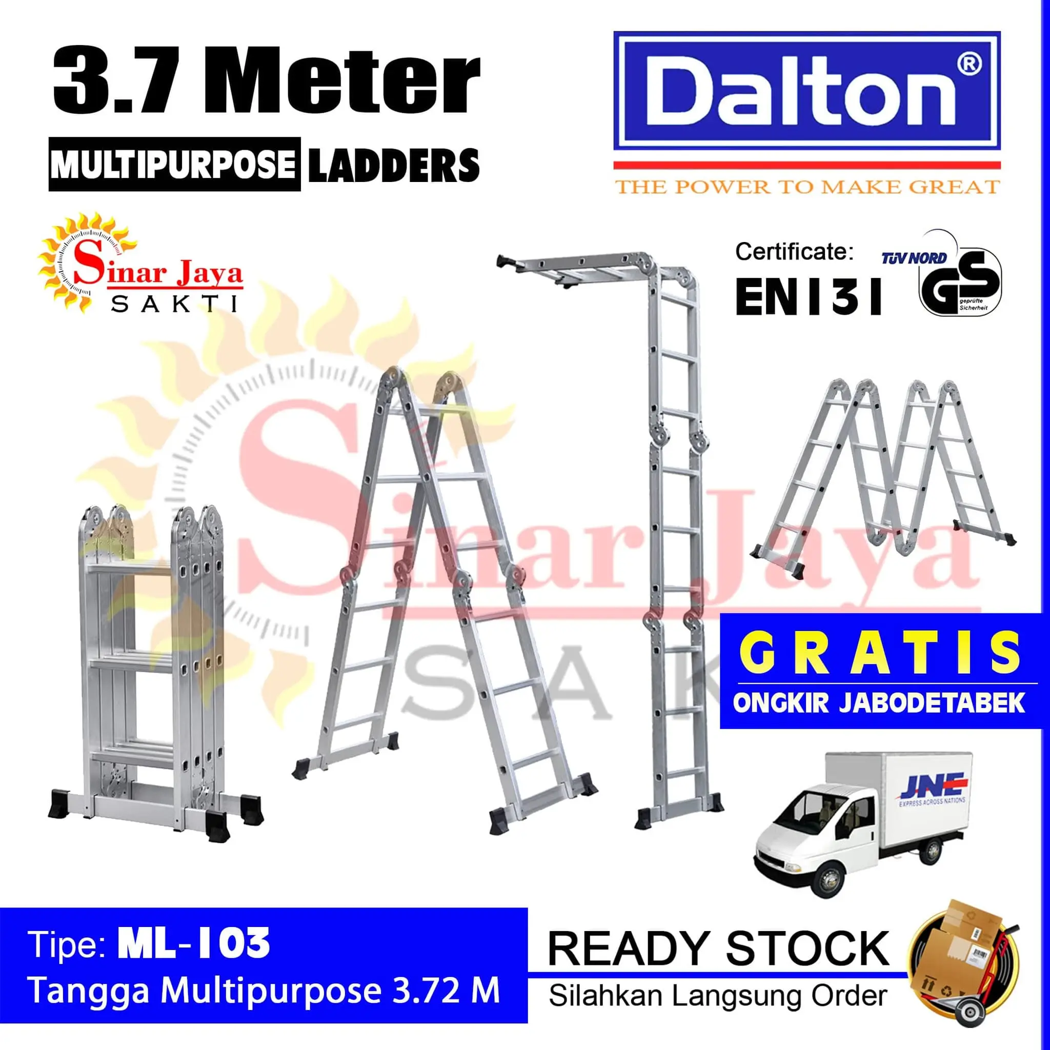 Tangga Lipat 3.8 Meter Alumunium Multipurpose Ladder