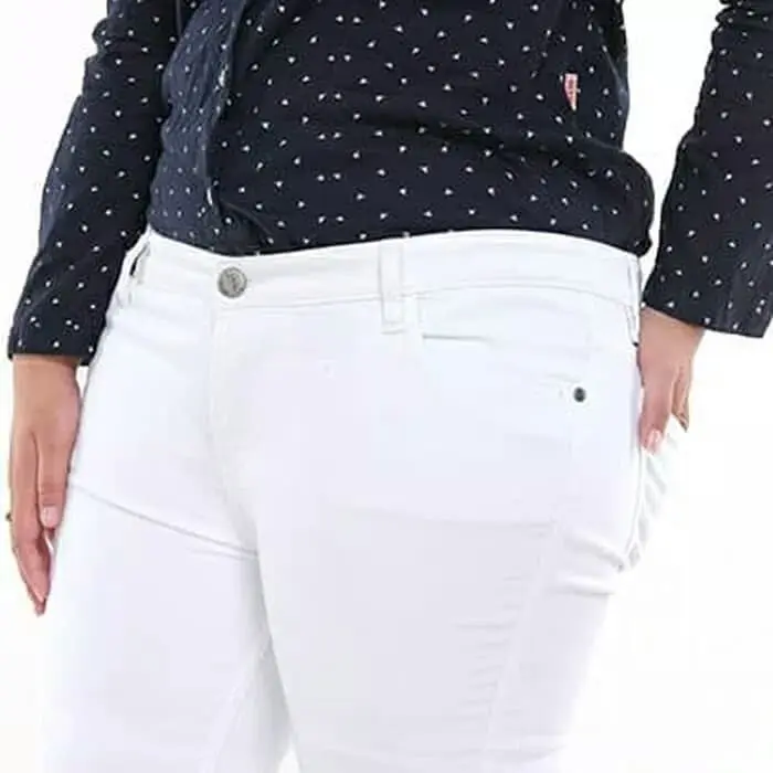 Celana Putih Jumbo Skinny Jeans Wanita White Denim Pensil JSK 1102 2