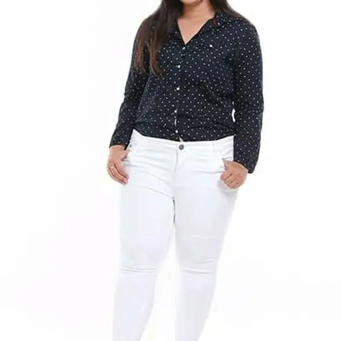 Celana Putih Jumbo Skinny Jeans Wanita White Denim Pensil JSK 1102 3